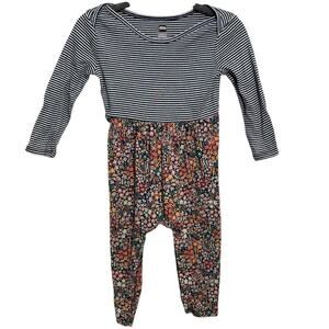 Tea Collection | One Piece Jump Suit Cotton Stretch Floral Striped 18-24 Months
